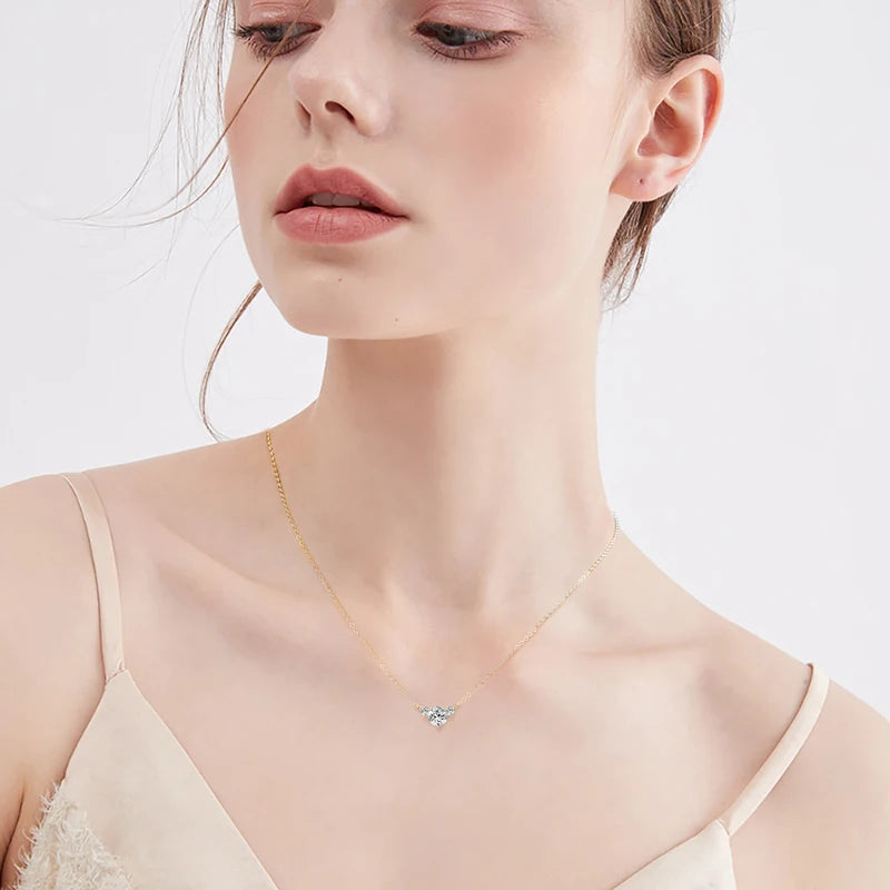 Silver Pendant Necklace with Moissanite VELORA