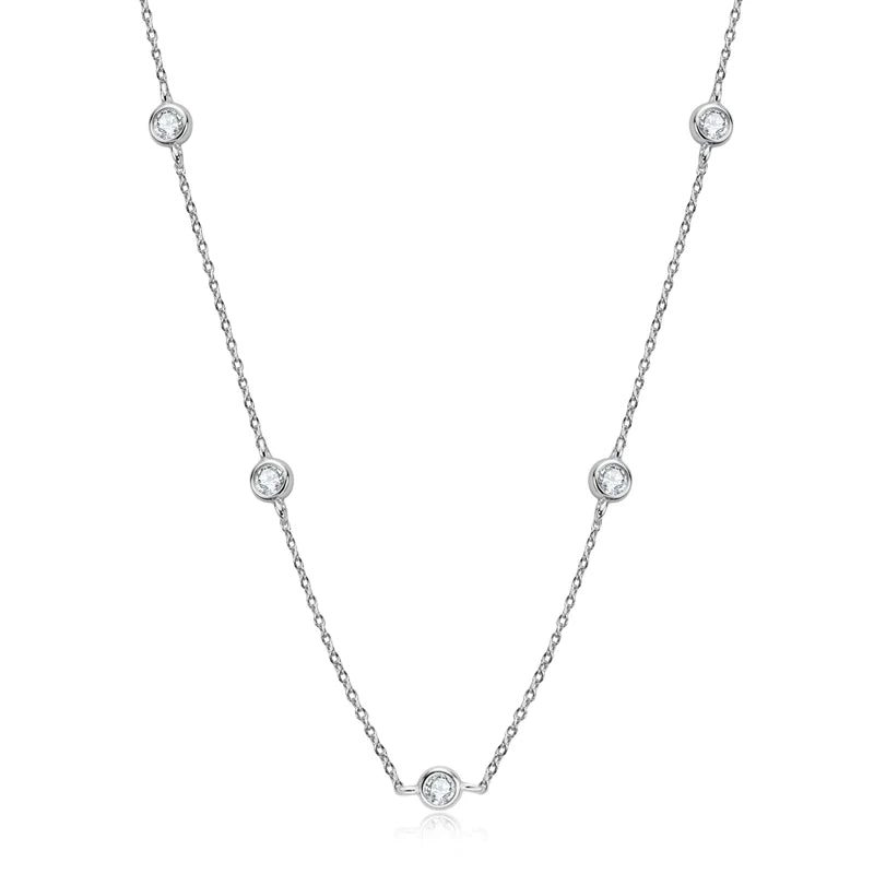 Silver Necklace with Moissanite ARISTÉ