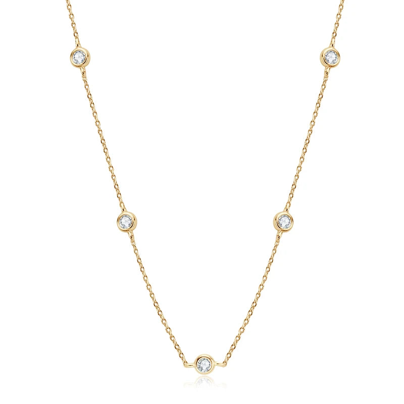 Silver Necklace with Moissanite DORÉA