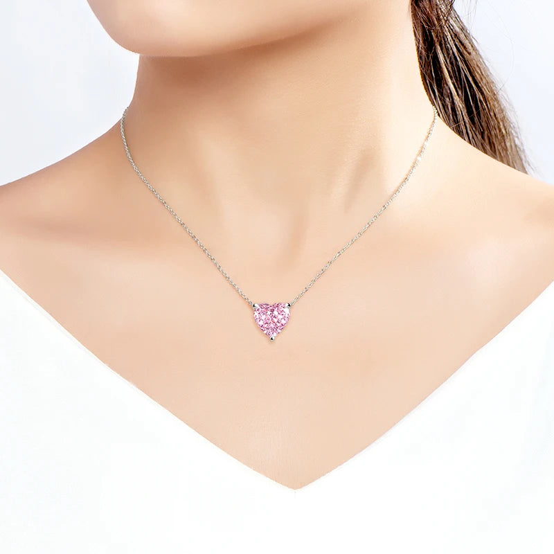 Silver Heart Pendant Necklace with Zirconia VALIÉN