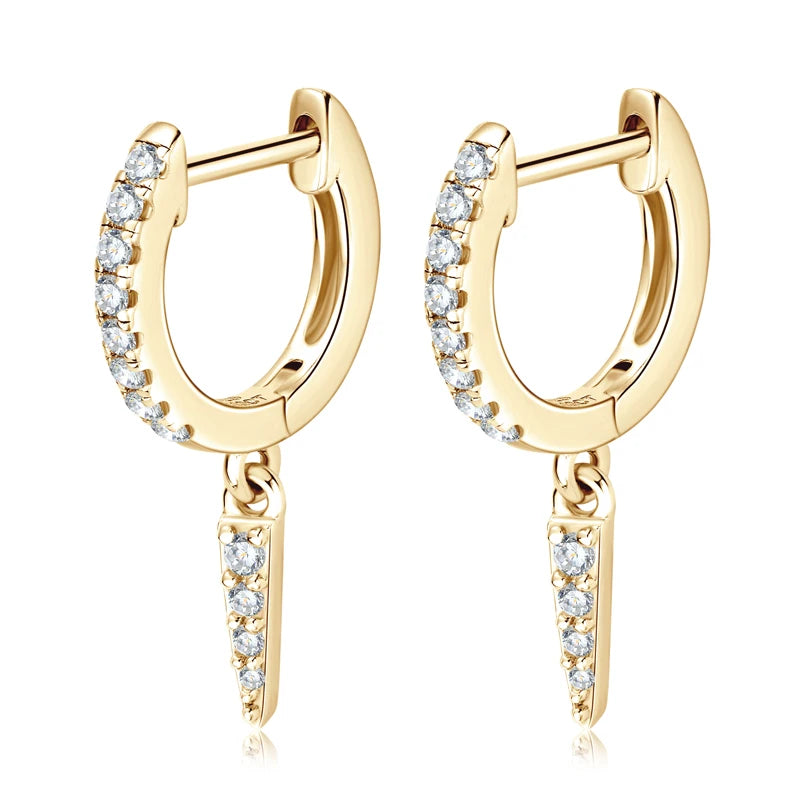 Silver Huggie Hoop Earrings with Moissanite MIRAVÉ