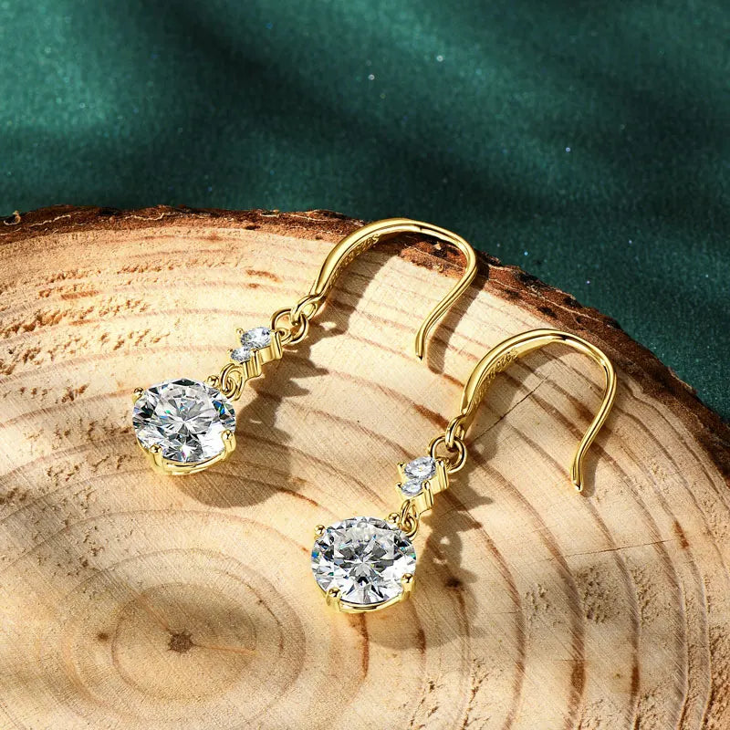 Silver Hoop Earrings with Moissanite LUNÉA