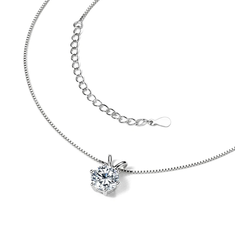 Silver Necklace with Moissanite ORALIA
