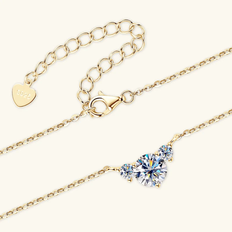 Silver Pendant Necklace with Moissanite VELORA