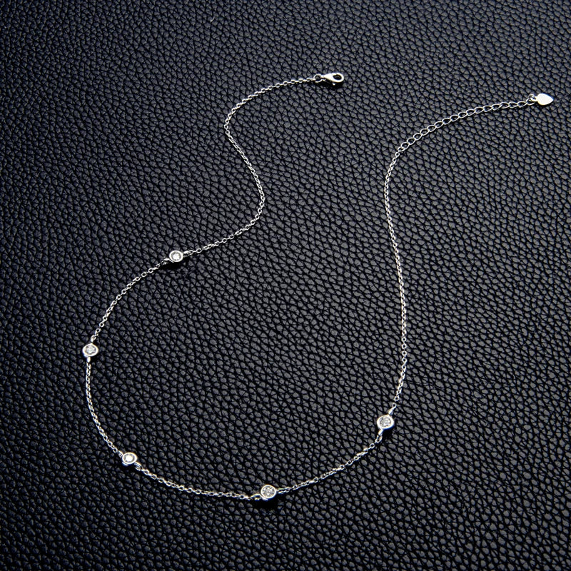 Silver Necklace with Moissanite ARISTÉ