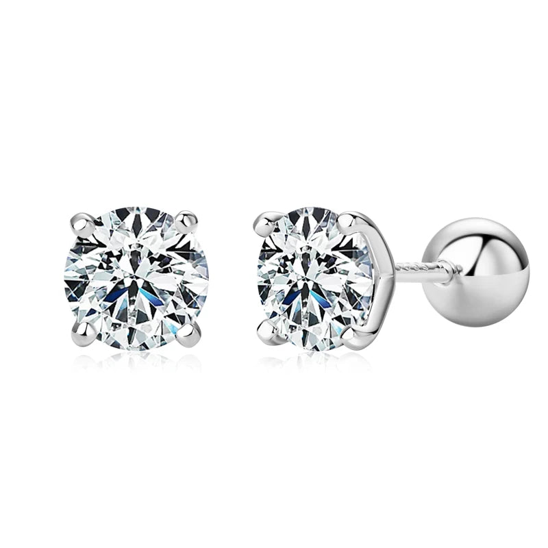 Silver Four-Claw Stud Earrings with Moissanite LYSÉA