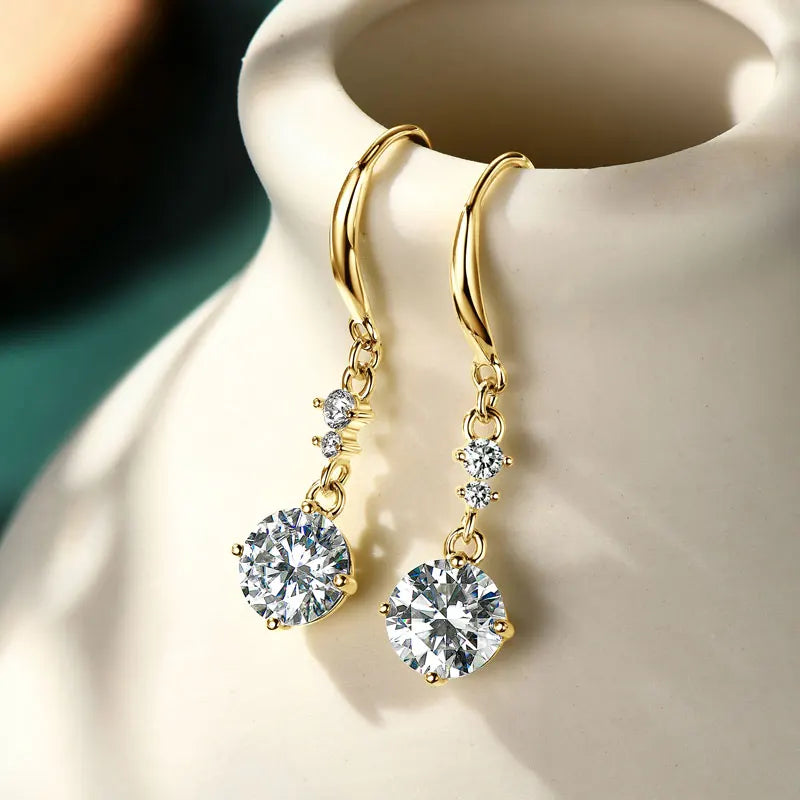 Silver Hoop Earrings with Moissanite LUNÉA