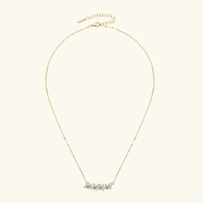 Silver Pendant Necklace with Pear Cut Moissanite LORÉL