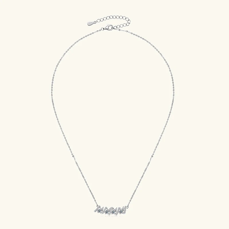 Silver Pendant Necklace with Pear Cut Moissanite ALIONÉ