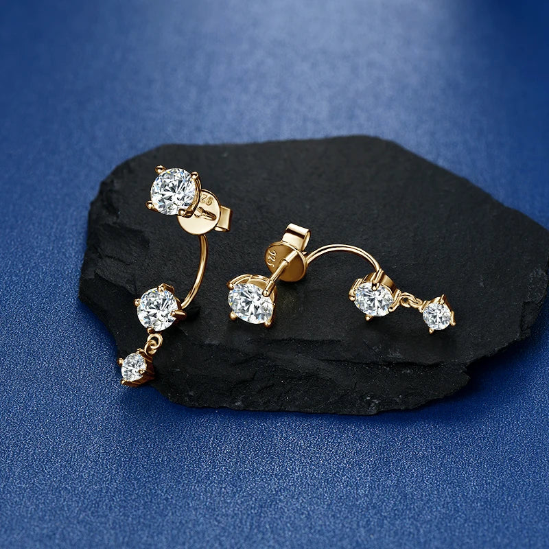 Silver Stud Earrings with Moissanite SOLENÉ