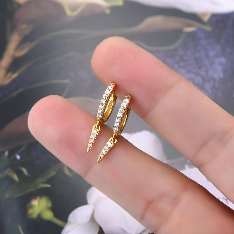 Silver Huggie Hoop Earrings with Moissanite MIRAVÉ