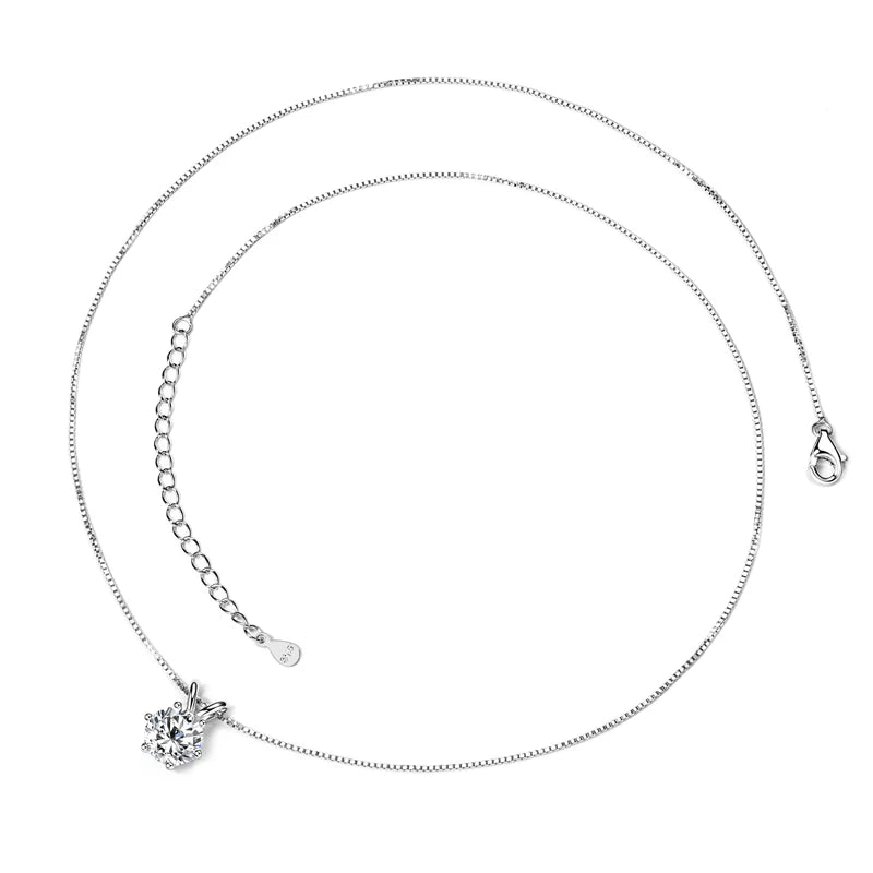 Silver Necklace with Moissanite ORALIA