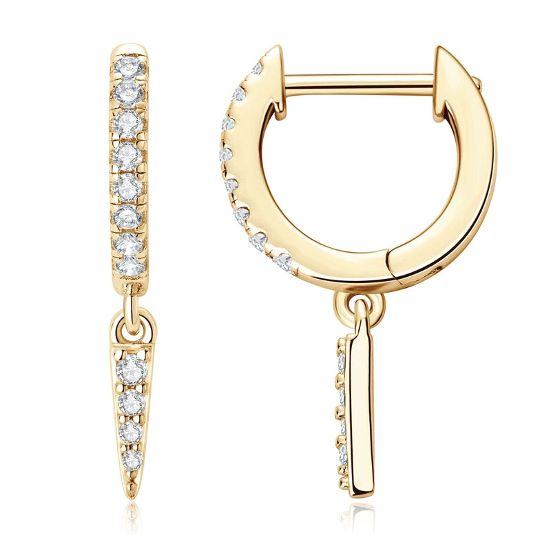 Silver Huggie Hoop Earrings with Moissanite MIRAVÉ