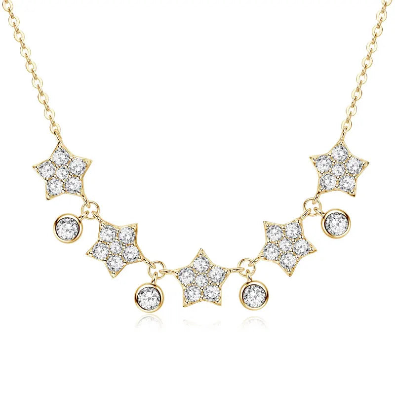 Silver Star Necklace with Moissanite SÉLOR