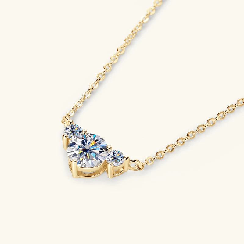 Silver Pendant Necklace with Moissanite VELORA