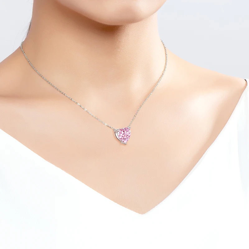 Silver Heart Pendant Necklace with Zirconia VALIÉN