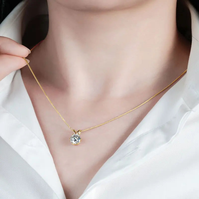 Silver Necklace with Moissanite VÉRÈN