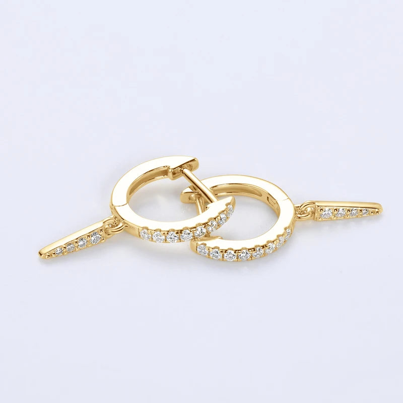 Silver Huggie Hoop Earrings with Moissanite MIRAVÉ