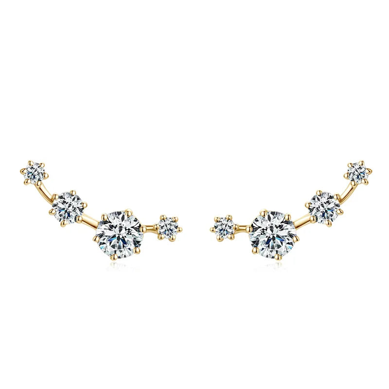 Silver Mini Stud Earrings with Moissanite AMÉOR