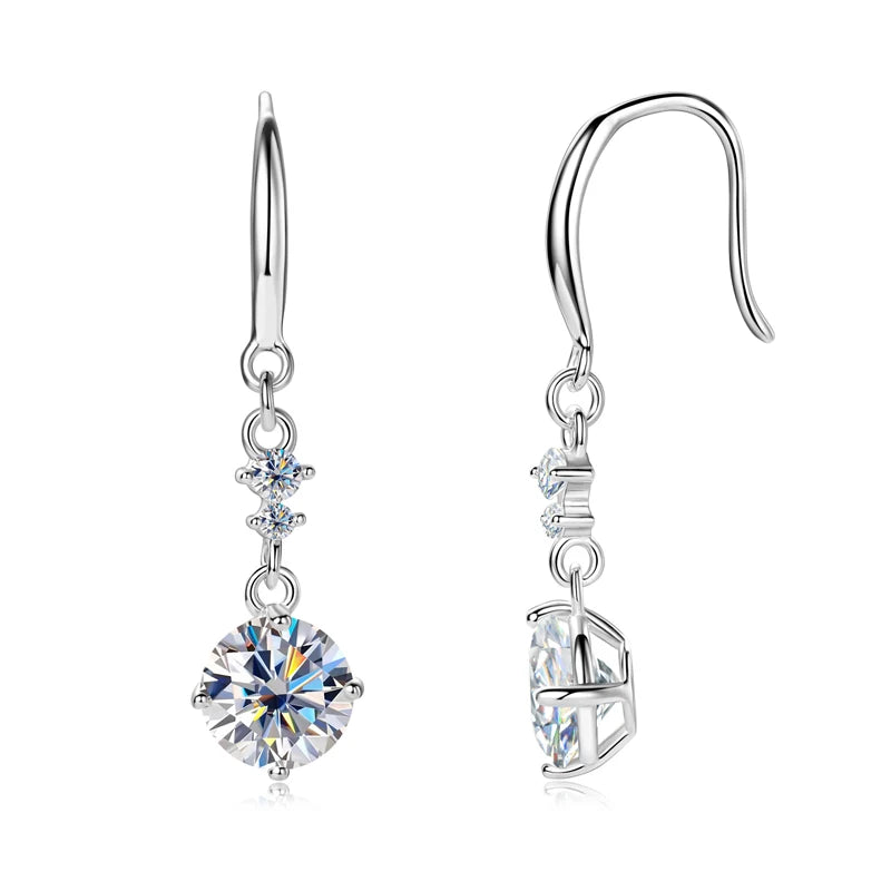 Silver Hoop Earrings with Moissanite SILVÉN