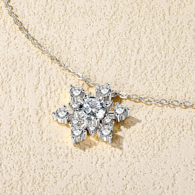 Silver Pendant Necklace with Moissanite SIRÉN