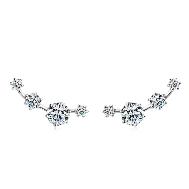 Silver Mini Stud Earrings with Moissanite LAVINÉ