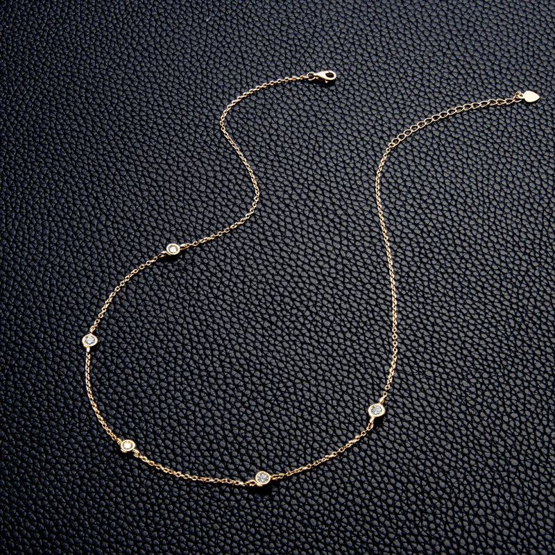 Silver Necklace with Moissanite DORÉA