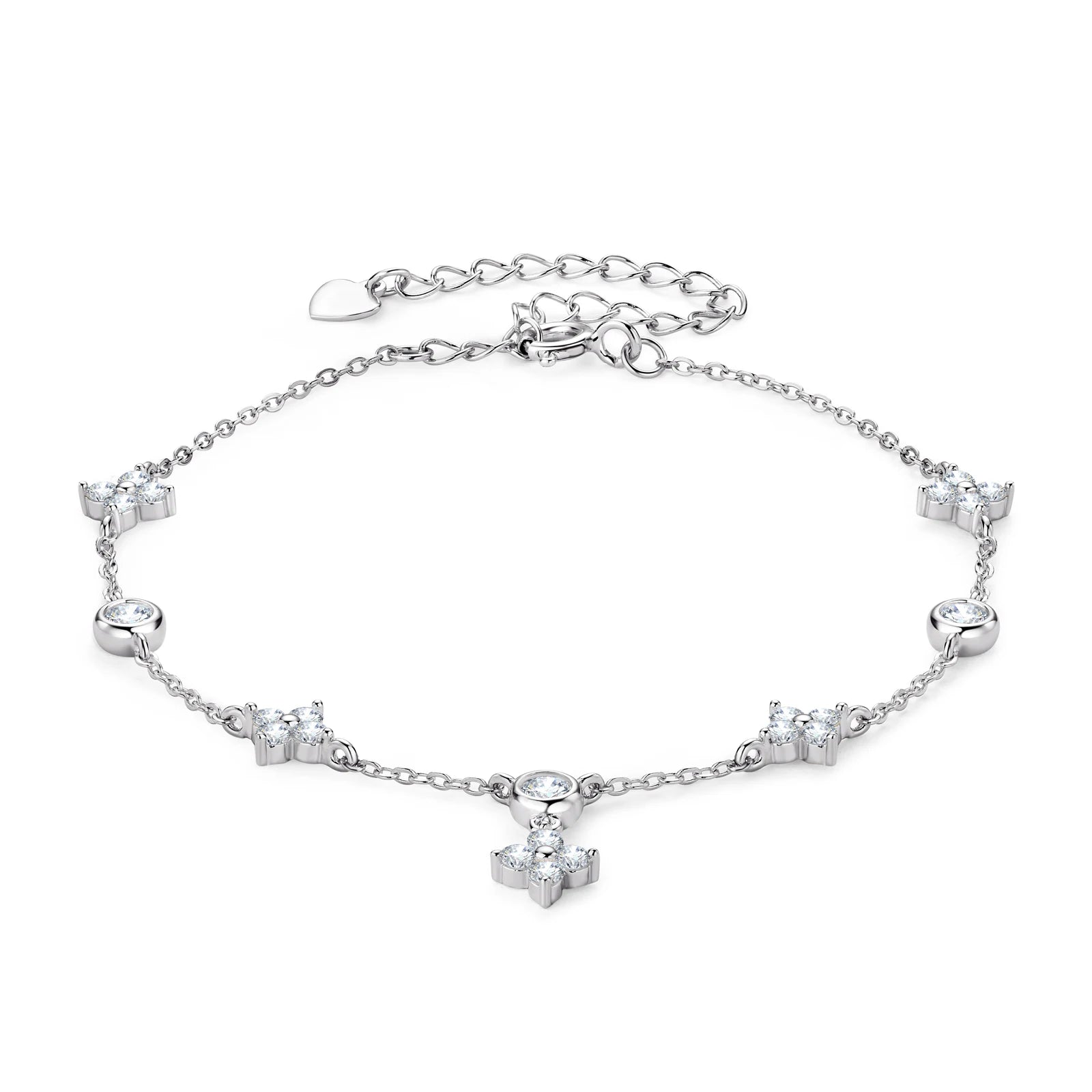 Silver Adjustable Bracelet with Moissanite NÉRA