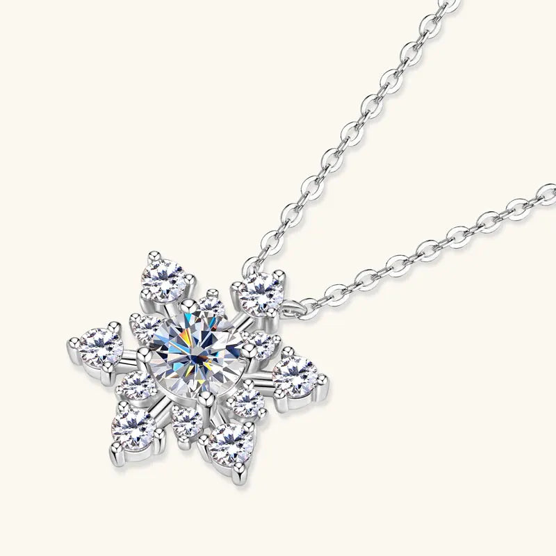 Silver Pendant Necklace with Moissanite SIRÉN